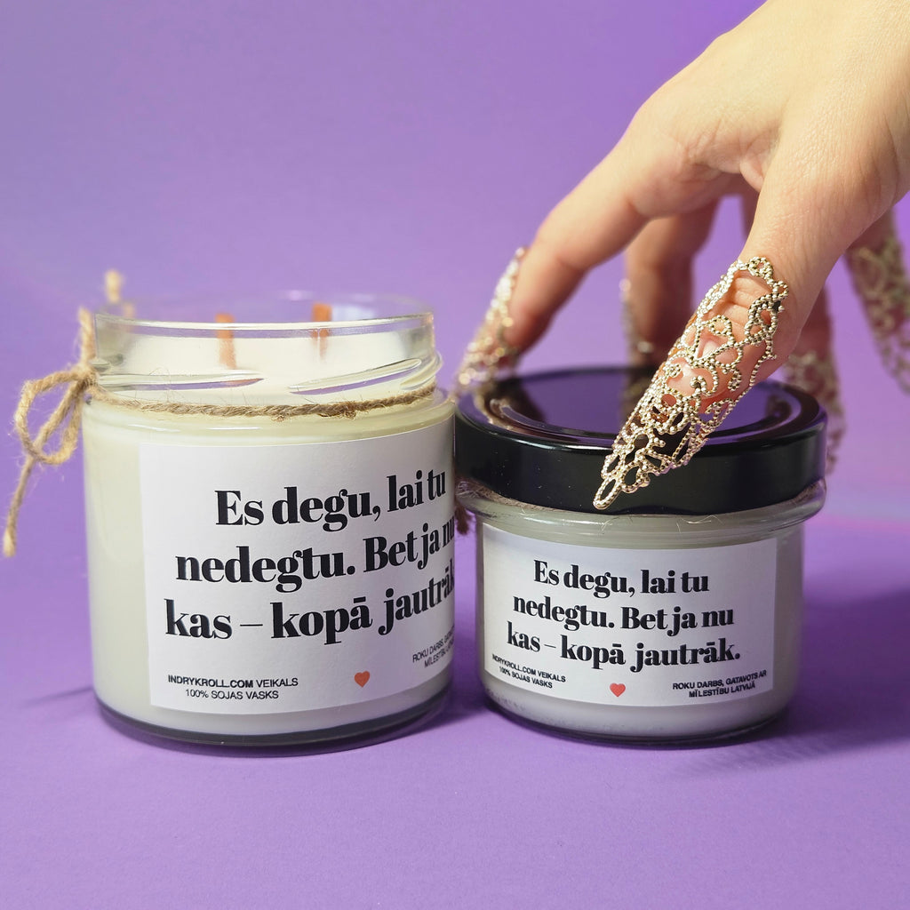 Degu kā nodokļu nauda – skaisti un bez jēgas | Sojas svece ar koka dakti