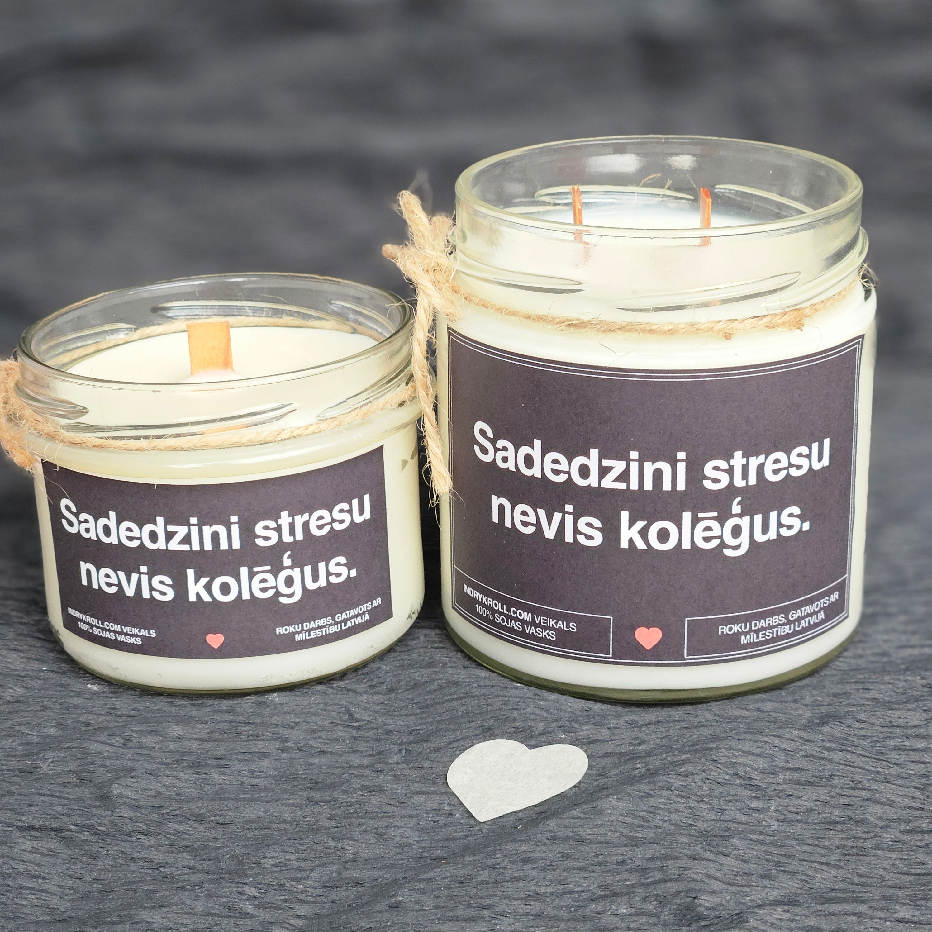 Iededz mani, kamēr vēl nav nodokļu sezona | Sojas svece ar koka dakti