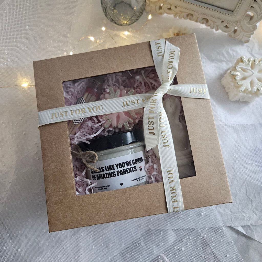 Baby Shower Candle Gift Set — Large Jar Candle, Angel & Snowflake