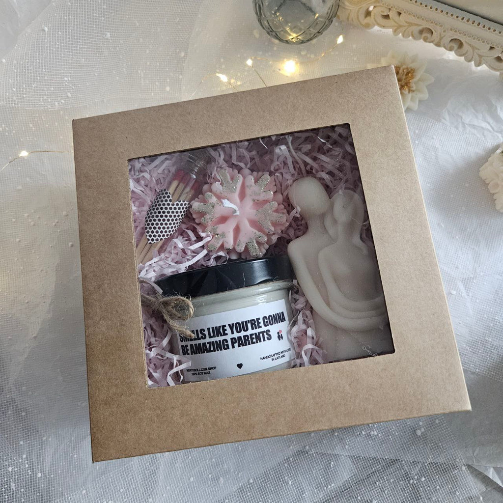 Baby Shower Candle Gift Set — Large Jar Candle, Angel & Snowflake