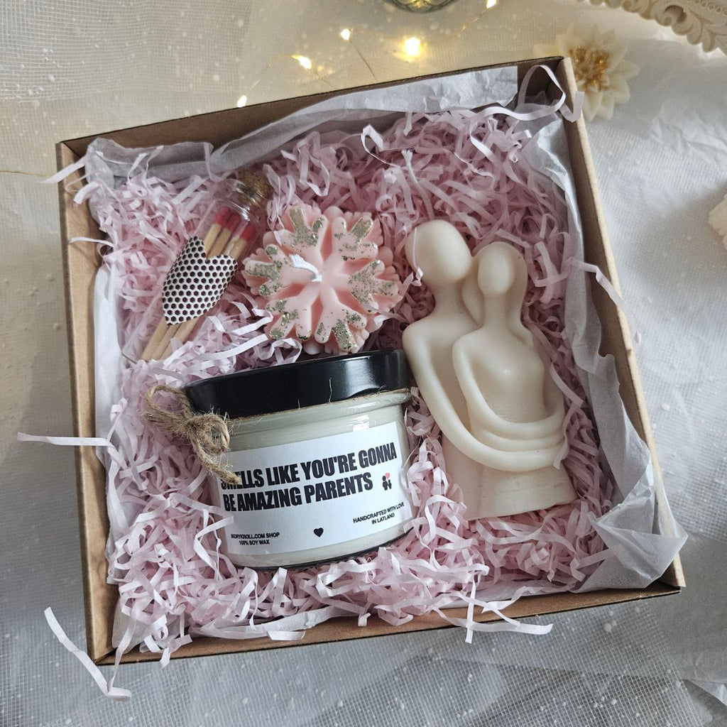 Baby Shower Candle Gift Set — Large Jar Candle, Angel & Snowflake