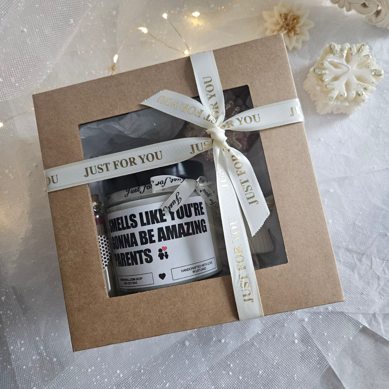 Baby Shower Candle Gift Set — Large Jar Candle, Angel & Snowflake