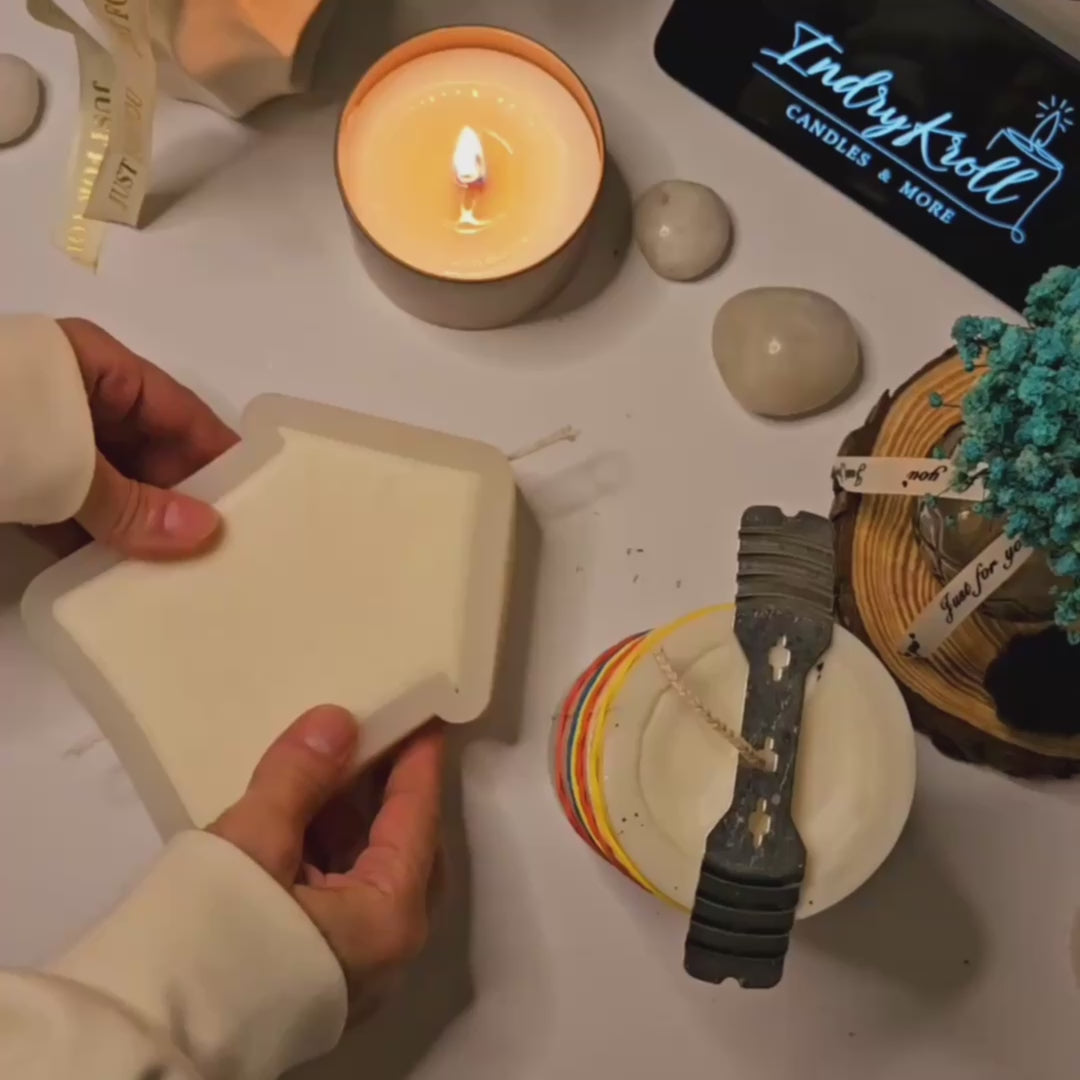 Mājas siltuma svece – HOME dizains, roku darbs no dabīga sojas un rapšu vaska